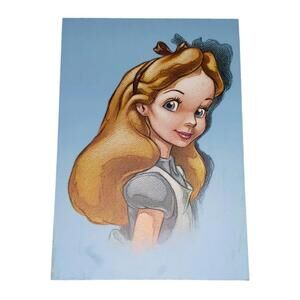 Disney Store Exclusive Alice In Wonderland Art Canvas 23x16 RARE HTF